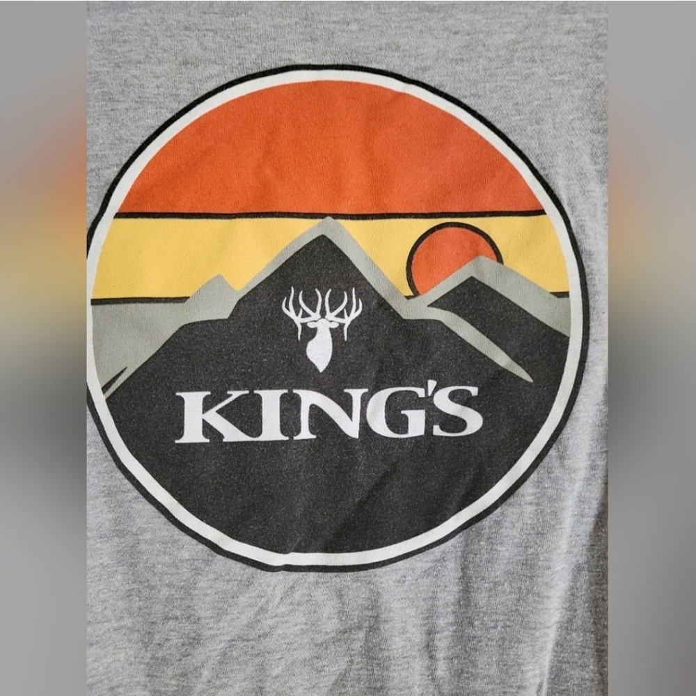 King’s Camo grey‎ logo t shirt short sleeve size small sunset deer logo